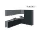 Kitchen Timeless Collection Natural Teak & Gray Color Base Size 12Ft Wide Black & Gray