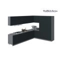 Kitchen Timeless Collection Natural Teak & Gray Color Base Size 12Ft Wide Black