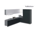 Kitchen Timeless Collection Natural Teak & Gray Color Base Size 12Ft Wide Black & White Gloss