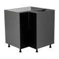 36" Base Easy Reach-Double Door-with White Gloss door Black