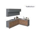 Kitchen Radiance Collection Gray Color Base Size 9Ft Wide Natural Teak & Gray