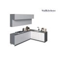Kitchen Radiance Collection Gray Color Base Size 9Ft Wide White Gloss