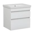 Modern Wall-Mounted Bathroom Vanity with Washbasin | Niagara Teak Natural Collection | Non-Toxic Fire-Resistant MDF-32" White