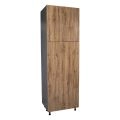 36" x 90" Utility Cabinet-Four Door-with Grey Gloss door Natural Teak