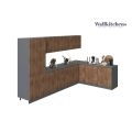 Kitchen Prestige Collection Black & Gray Color Base Size 11Ft Wide Natural Teak