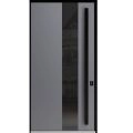 Front Exterior Pivot Prehung Aluminum Door / Axis 1711 Gray Graphite / Entry Metal Modern W66" x H100" Left-hand Inswing Gray Graphite