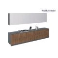 Kitchen Signature Collection Gray & White Gloss Color Base Size 13Ft Wide Natural Teak & White Gloss