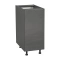 15" Base Cabinet High Single Door with Black Matte door Grey