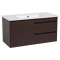 Modern Wall-Mount Bathroom Vanity with Washbasin | Judi Brown Matte Collection | Non-Toxic Fire-Resistant MDF-40" Brown Matte