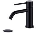 Brushed Nickel Faucet, Single Handle Bathroom Faucet for Sink 1 Hole, Lavatory Vanity Tap Black Matte