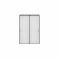 Modern aluminum interior closet bypass door with frosted glass | LUMO 1900 Black | 72 x 84 (2* 36x84) in. Black