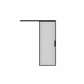 Modern aluminum interior barn door with frosted glass | LUMO 1900 Black | 24 x 80 in. Black