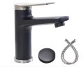 Brushed Gold and Matte Black Single Hole Bathroom Faucet, Single Handle Bathroom Faucet for Sink 1 Hole, Lavatory Vanity Tap Brushed Nickel & Matte Black