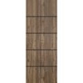 Slab Barn Door Panel | Planum 0015 White Silk and Aluminum Strips | Sturdy Finished Doors | Pocket Closet Sliding Walnut