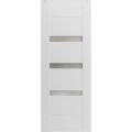 Slab Door Panel Opaque Glass 18 x 80 inches / Sete 6900 White Silk / Modern Finished Doors / Pocket Closet Sliding Barn White