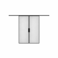 Modern aluminum interior double barn door with frosted glass | LUMO 1900 Black | 48 x 80 (2* 24x80) in. Black