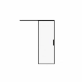 Modern aluminum interior hidden barn door with clear glass | LUMO 1800 Black | 28 x 96 in. Black