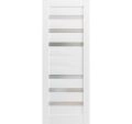 Slab Barn Door Panel | Quadro 4266 White Silk with Frosted Glass | Sturdy Finished Doors | Pocket Closet Sliding White
