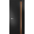 Modern Solid Interior Door with Handle | Planum 1010 Black Matte and Aluminum Strips | Single Regural Panel Frame Trims | Bathroom Bedroom Sturdy Doors-28" x 84" Black Matte