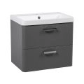 Modern Wall-Mounted Bathroom Vanity with Washbasin | Fiona Blue Matte Collection | Non-Toxic Fire-Resistant MDF Gray Matte