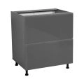 33" Base Cabinet-Double Door-Two Drawer-with White Gloss door Grey