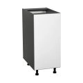 15" Base Cabinet High Single Door with Black Matte door White