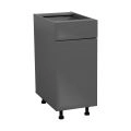 18" Base Cabinet Single Door Single Drawer with White Gloss door Grey