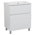 Modern Free Standing Bathroom Vanity with Washbasin | Comfort Rosewood Collection | Non-Toxic Fire-Resistant MDF-32" White