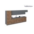 Kitchen Imperial Collection Black Color Base Size 15Ft Wide Natural Teak & Gray