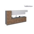 Kitchen Imperial Collection Black Color Base Size 15Ft Wide Natural Teak & White Gloss