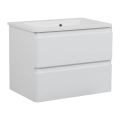 Modern Wall-Mounted Bathroom Vanity with Washbasin | Comfort Rosewood Collection | Non-Toxic Fire-Resistant MDF-24" White High Gloss