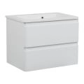 Modern Wall-Mounted Bathroom Vanity with Washbasin | Comfort Teak Natural Collection | Non-Toxic Fire-Resistant MDF-28" White