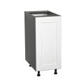 15" Base Cabinet High Single Door with Black Matte door White