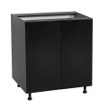 30" Base Cabinet High Double Door with Black Matte door Black