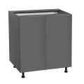 24" Base Cabinet High Double Door with Black Matte door Grey