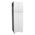 36" x 90" Utility Cabinet-Four Door-with Grey Gloss door White