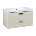 Modern Wall-Mounted Bathroom Vanity with Washbasin | Fiona Gray Matte Collection | Non-Toxic Fire-Resistant MDF-36" Beige Matte