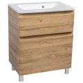 Modern Free Standing Bathroom Vanity with Washbasin | Comfort Rosewood Collection | Non-Toxic Fire-Resistant MDF-32" Teak Natural