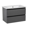 Modern Wall-Mount Bathroom Vanity with Washbasin | Edison Pistachio  Collection | Non-Toxic Fire-Resistant MDF-30" Gray Matte