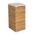 Side Vanity Cabinet Delux Collection White High Gloss Color 12" - Left Teak Natural