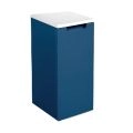 Side Vanity Cabinet Delux Collection White High Gloss Color 12" - Left Blue Matte