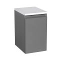 Side Vanity Cabinet WAVE Collection Teak Natural Color" Gray Matte