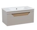 Modern Wall-Mount Bathroom Vanity with Washbasin | Troy Mocha  Collection | Non-Toxic Fire-Resistant MDF-34" Mocha