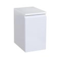 Side Vanity Cabinet WAVE Collection Teak Natural Color" White High Gloss