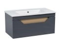 Modern Wall-Mount Bathroom Vanity with Washbasin | Troy Mocha  Collection | Non-Toxic Fire-Resistant MDF-34" Graphite
