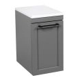 Side Vanity Cabinet Palm Beach Collection White Matt Gloss Color 12" Gray Matte