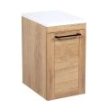 Side Vanity Cabinet Palm Beach Collection White Matt Gloss Color 12" Teak Natural