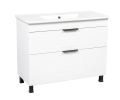 Modern Free Standing Bathroom Vanity with White Washbasin | Trevi Light Green Collection | Non-Toxic Fire-Resistant MDF-40" White
