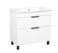 Modern Free Standing Bathroom Vanity with White Washbasin | Trevi White Matte Collection | Non-Toxic Fire-Resistant MDF-34" White