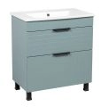 Modern Free Standing Bathroom Vanity with White Washbasin | Trevi Blue Matte Collection | Non-Toxic Fire-Resistant MDF-30" Green Matte